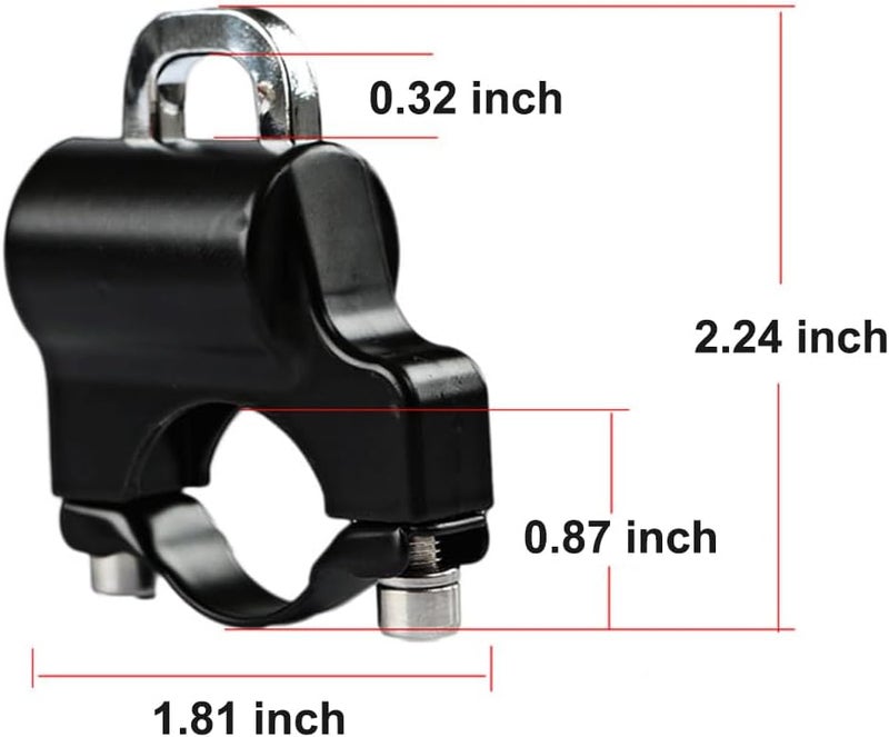 AUTQVA Handlebar Helmet Lock 7/8" for Motorcycle, Universal Accessories Bike Key Padlock, Helmet Safety Lock Anti-Theft for Motorbike, Pack of 2pcs - Image 5
